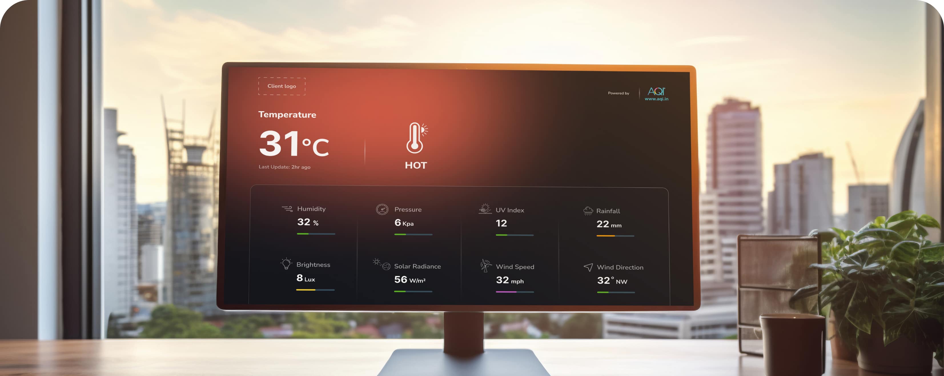 prana air weather station data on smart TV app