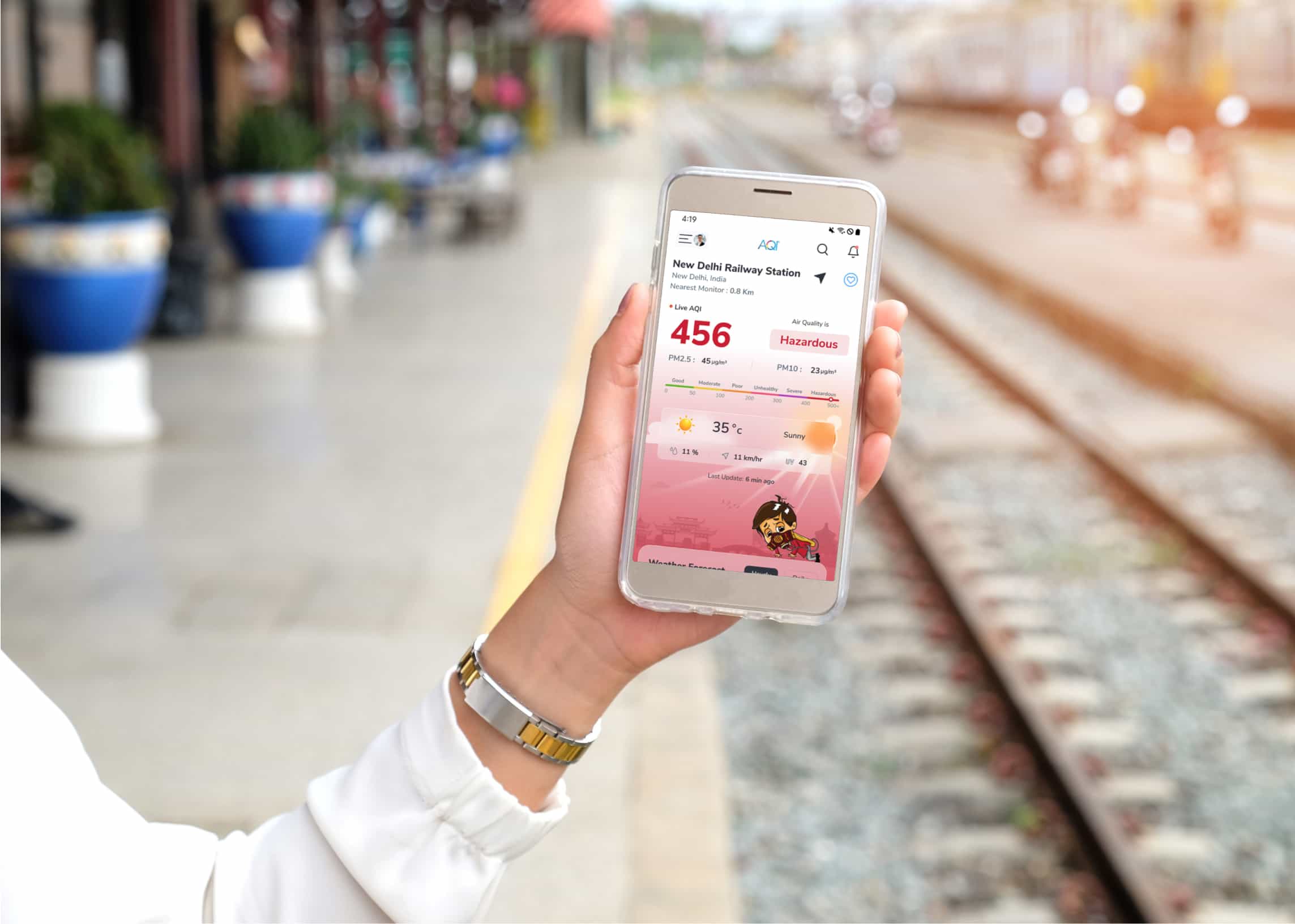 app móvil de aqi para ferrocarriles