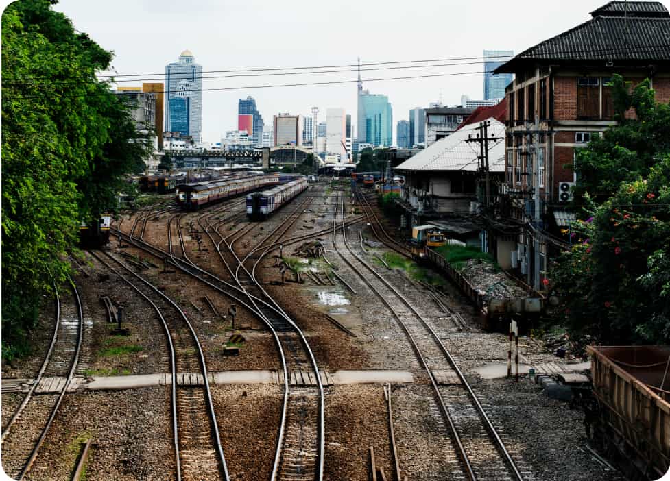 poluição do ar nos trilhos de trem